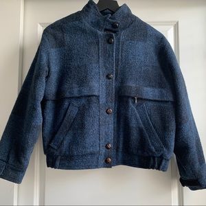 Lands’ End Vintage Quilted Jacket Wool Blend M